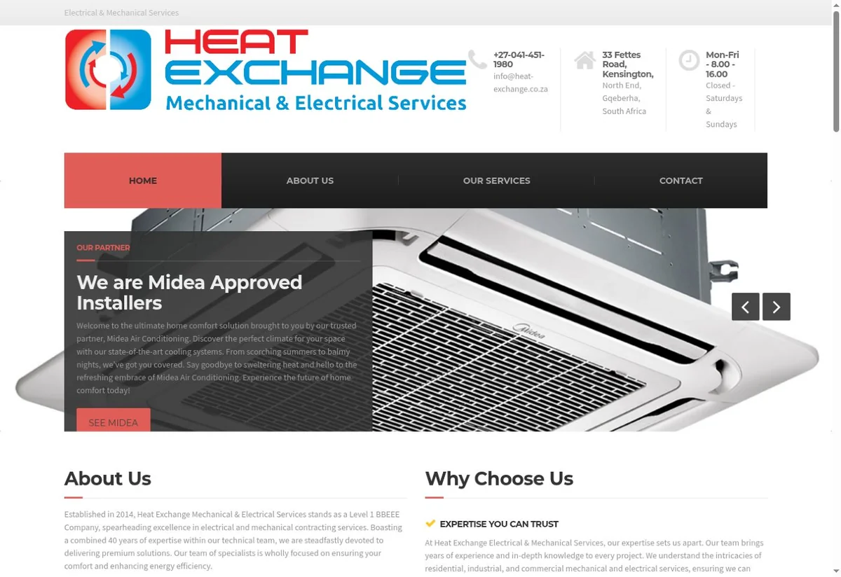 Homepage preview for Heat Exchange